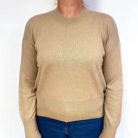 Fudge Brown Cashmere Turtle Neck Jumper Large