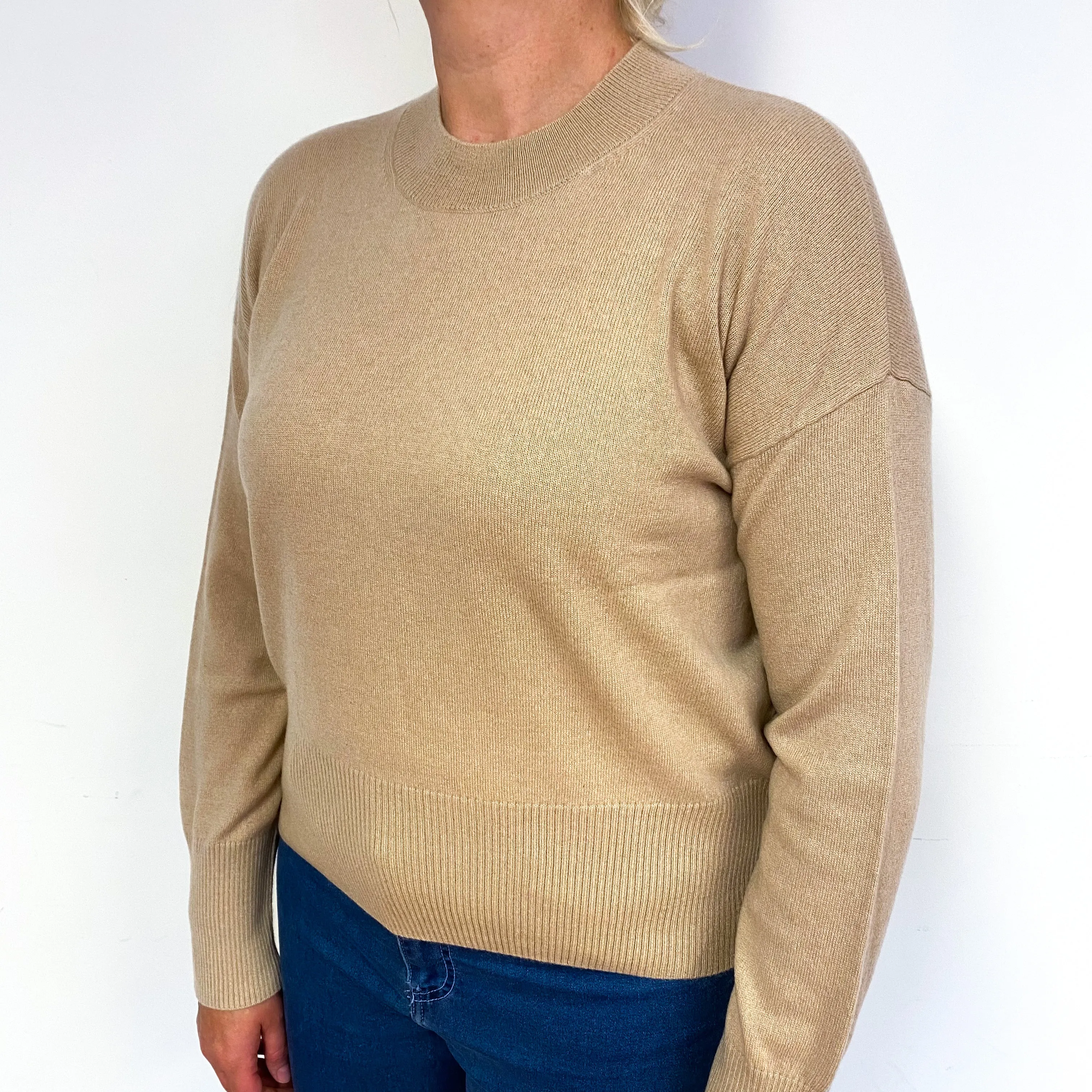 Fudge Brown Cashmere Turtle Neck Jumper Large