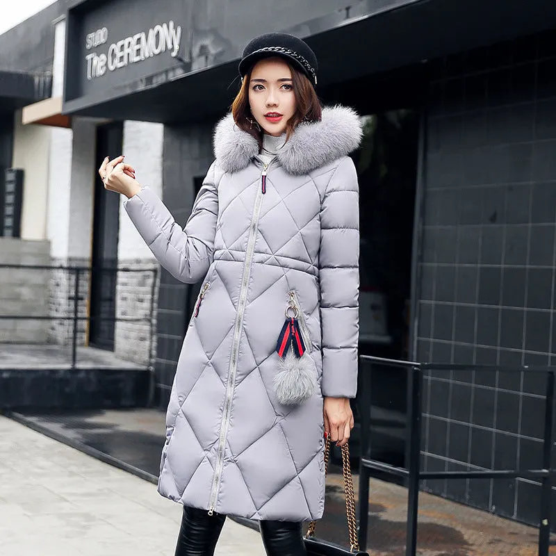 Full Length hooded down coat for women