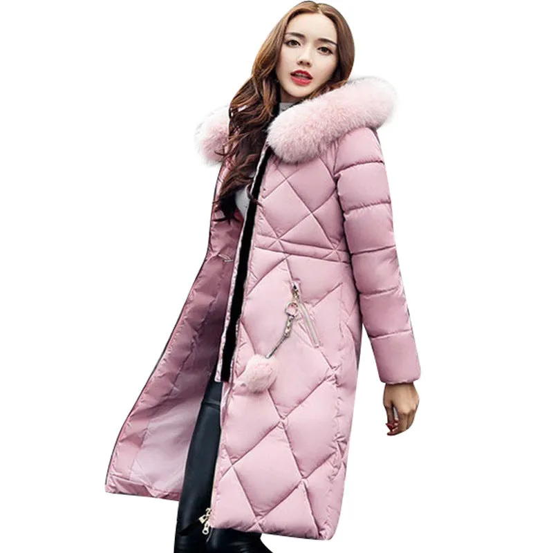 Full Length hooded down coat for women