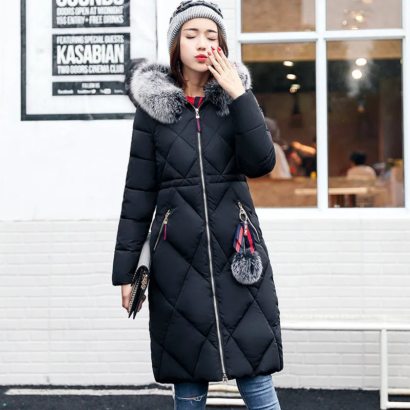 Full Length hooded down coat for women