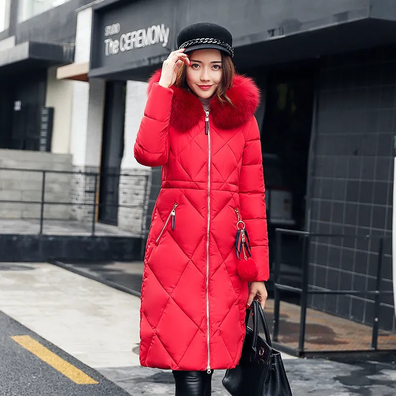 Full Length hooded down coat for women