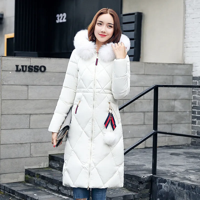Full Length hooded down coat for women