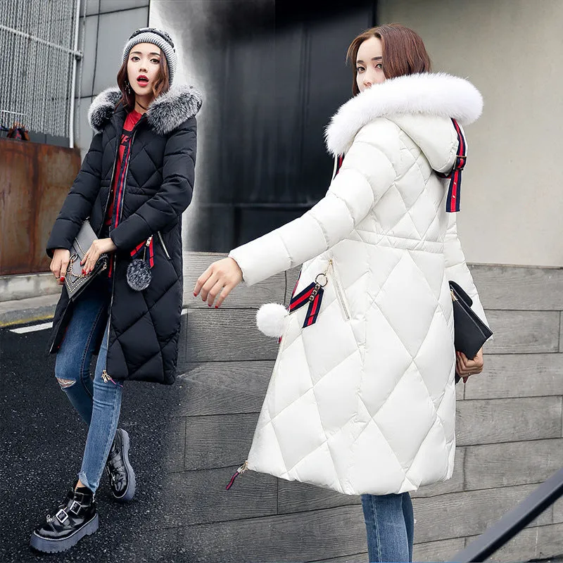 Full Length hooded down coat for women