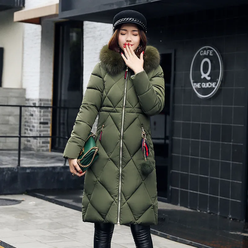 Full Length hooded down coat for women