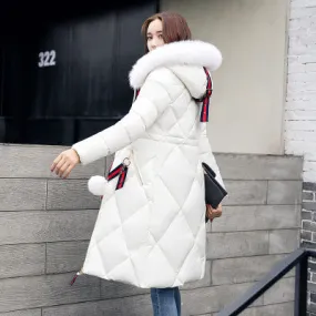 Full Length hooded down coat for women