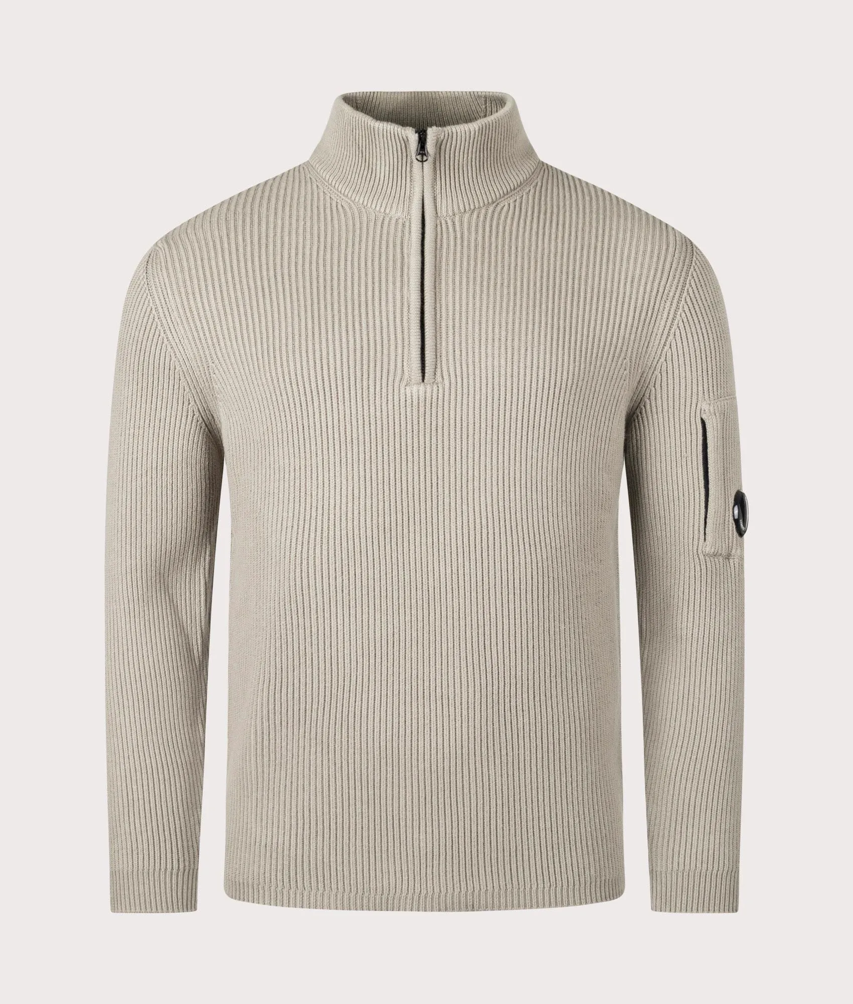 Full Rib Quarter Zip Knitted Jumper