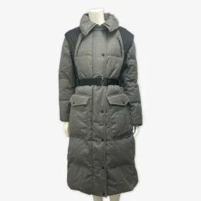 Fusalp women's grey wool long duck down puffer coat