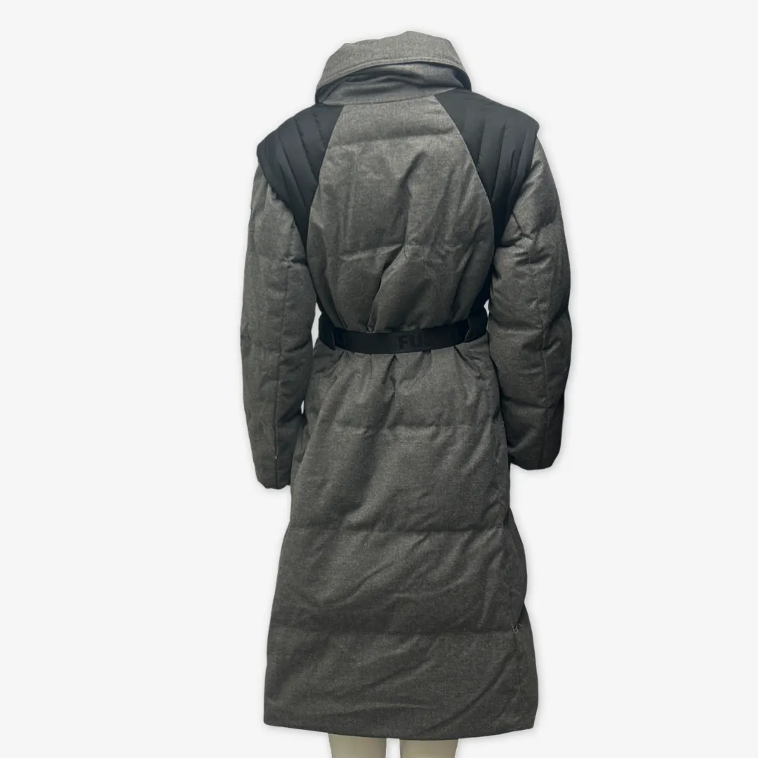 Fusalp women's grey wool long duck down puffer coat
