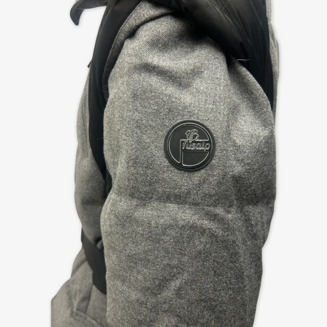 Fusalp women's grey wool long duck down puffer coat