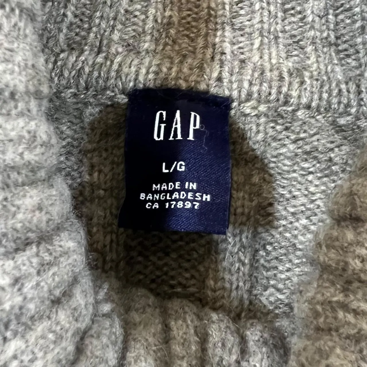 GAP Classic Ribbed Lambswool Knit Turtle Roll Neck Sweater Jumper