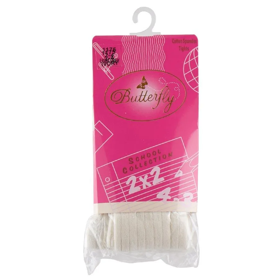 Girls Butterfly School Collection Flat Cotton Tights
