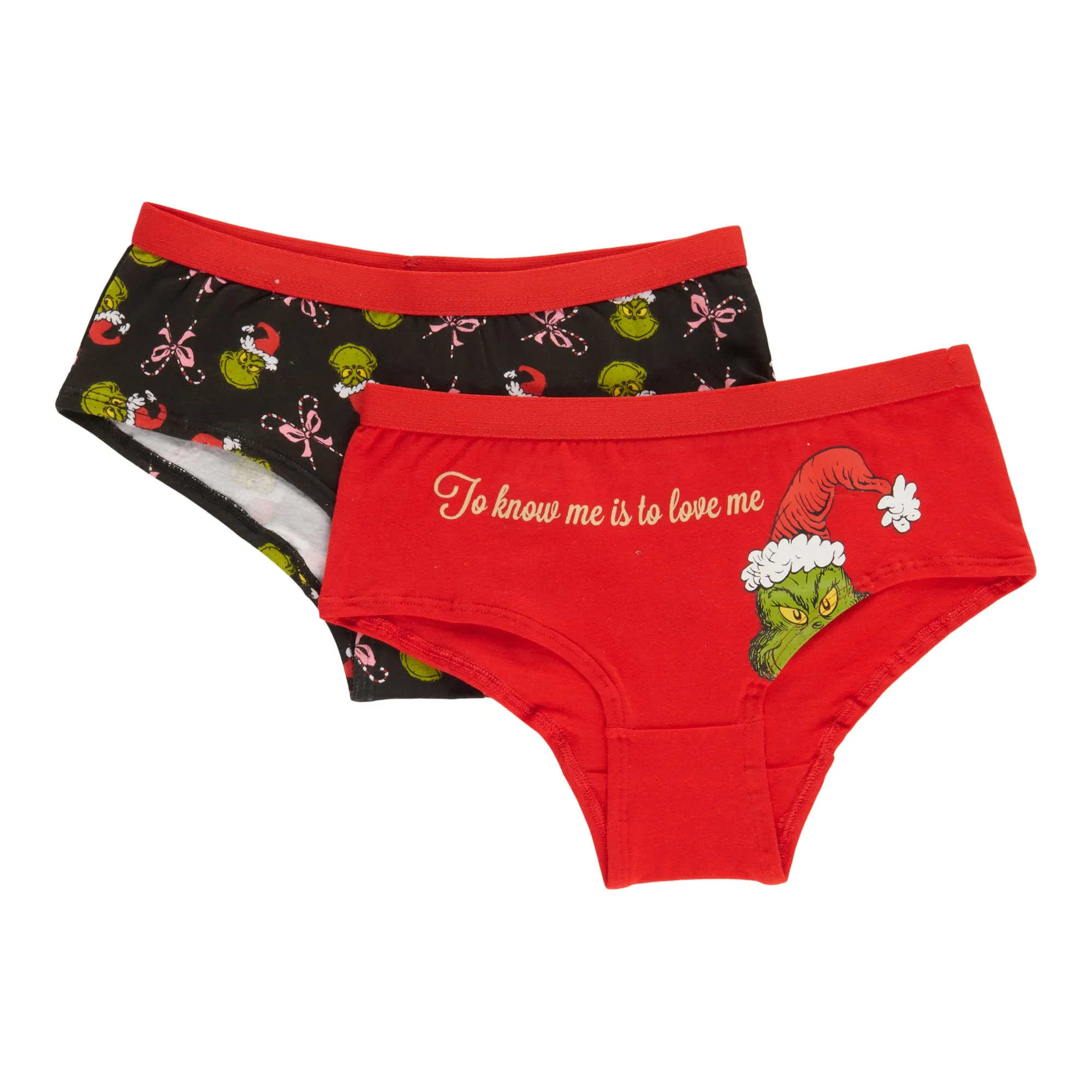 Girl's Licensed Christmas Grinch Hipster Underwear, 2-Pack