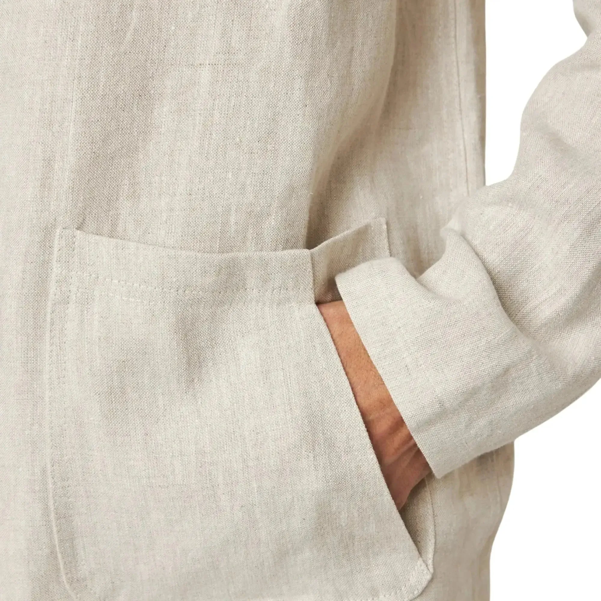 Grange Linen Shacket - Stone