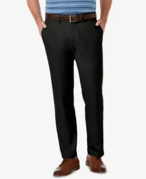 Haggar Mens Straight fit Dress Pants 42 / 30 Black Solid