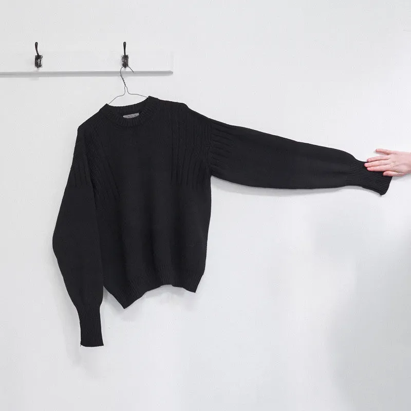 heavy rib crew neck jumper