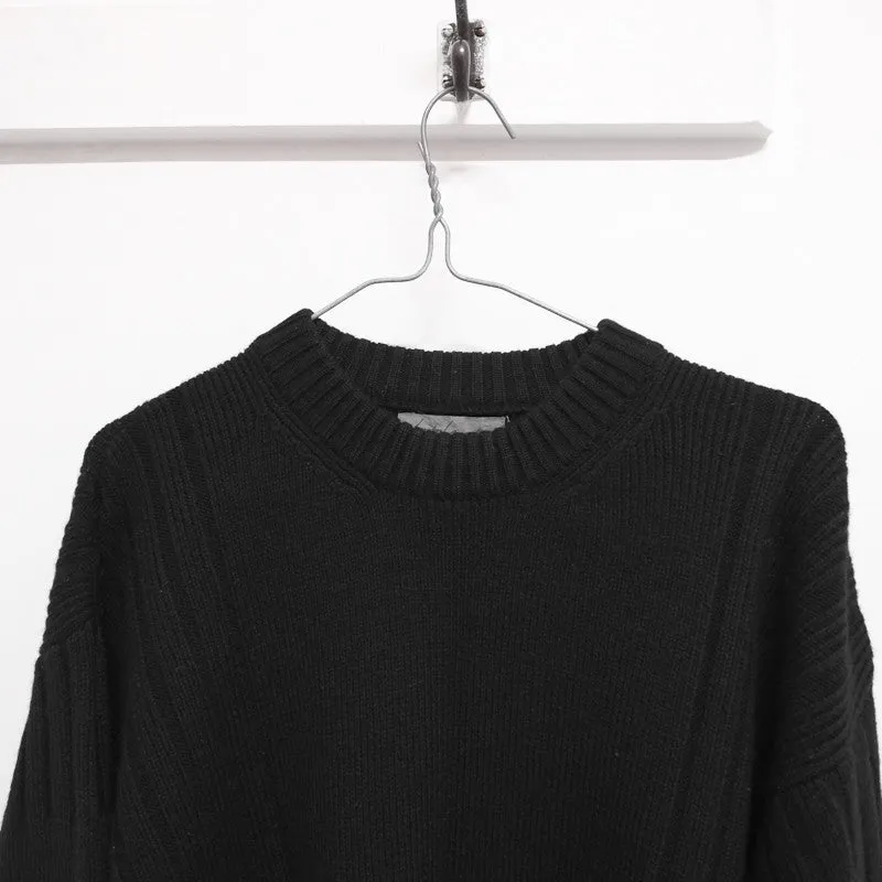 heavy rib crew neck jumper