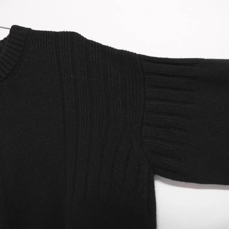 heavy rib crew neck jumper