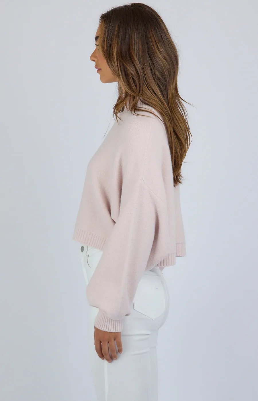 High Neck Cropped Knit