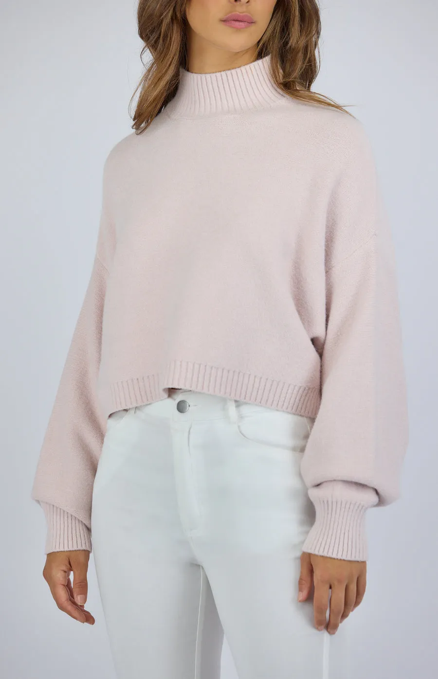 High Neck Cropped Knit
