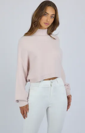 High Neck Cropped Knit