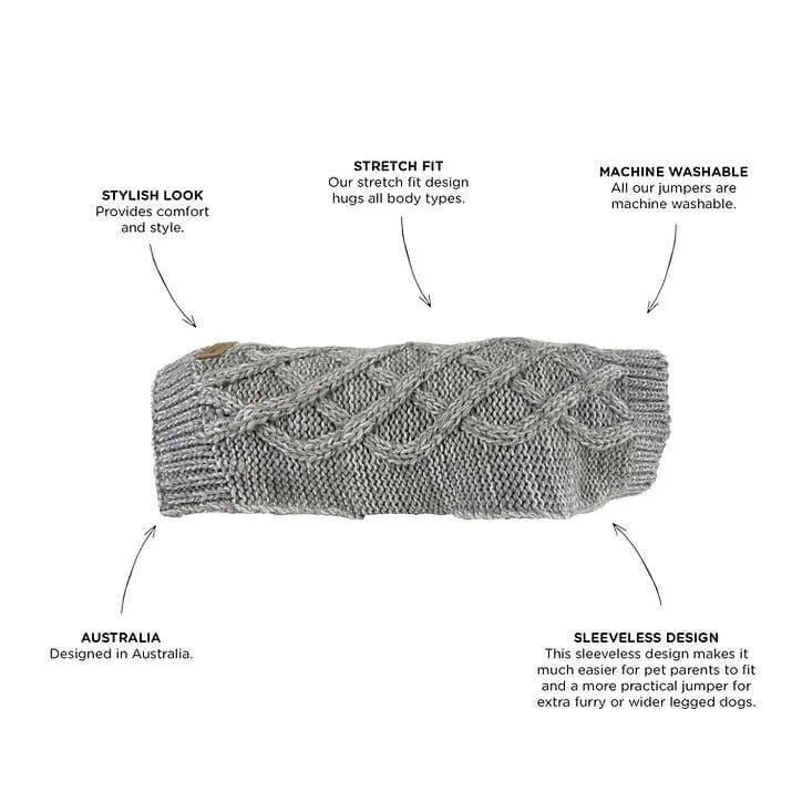 Huskimo Jumper Diamond Cable Grey