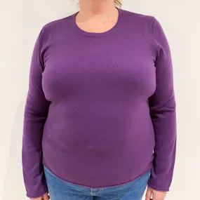 Iris Purple Cashmere Crew Neck Jumper Extra Large