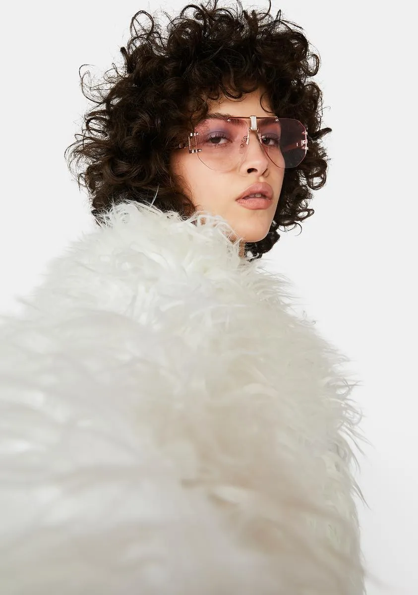 Ivory Exclude You Faux Fur Jacket