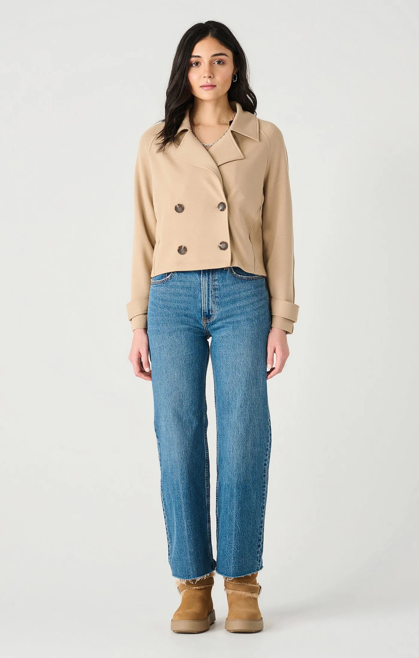 Jade Cropped Trench