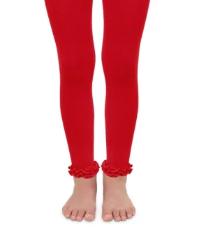Jefferies Socks Red Ruffle Footless Tights
