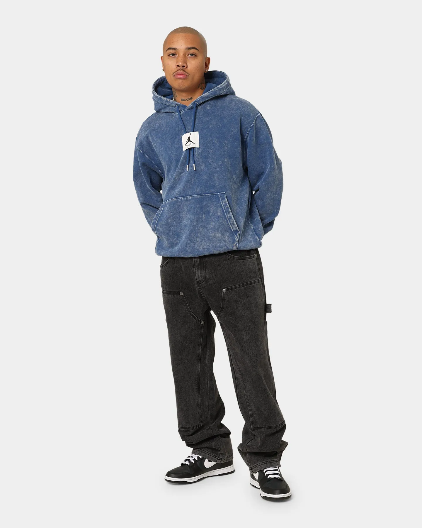 Jordan Essential Statement Washed Fleece Hoodie French Blue