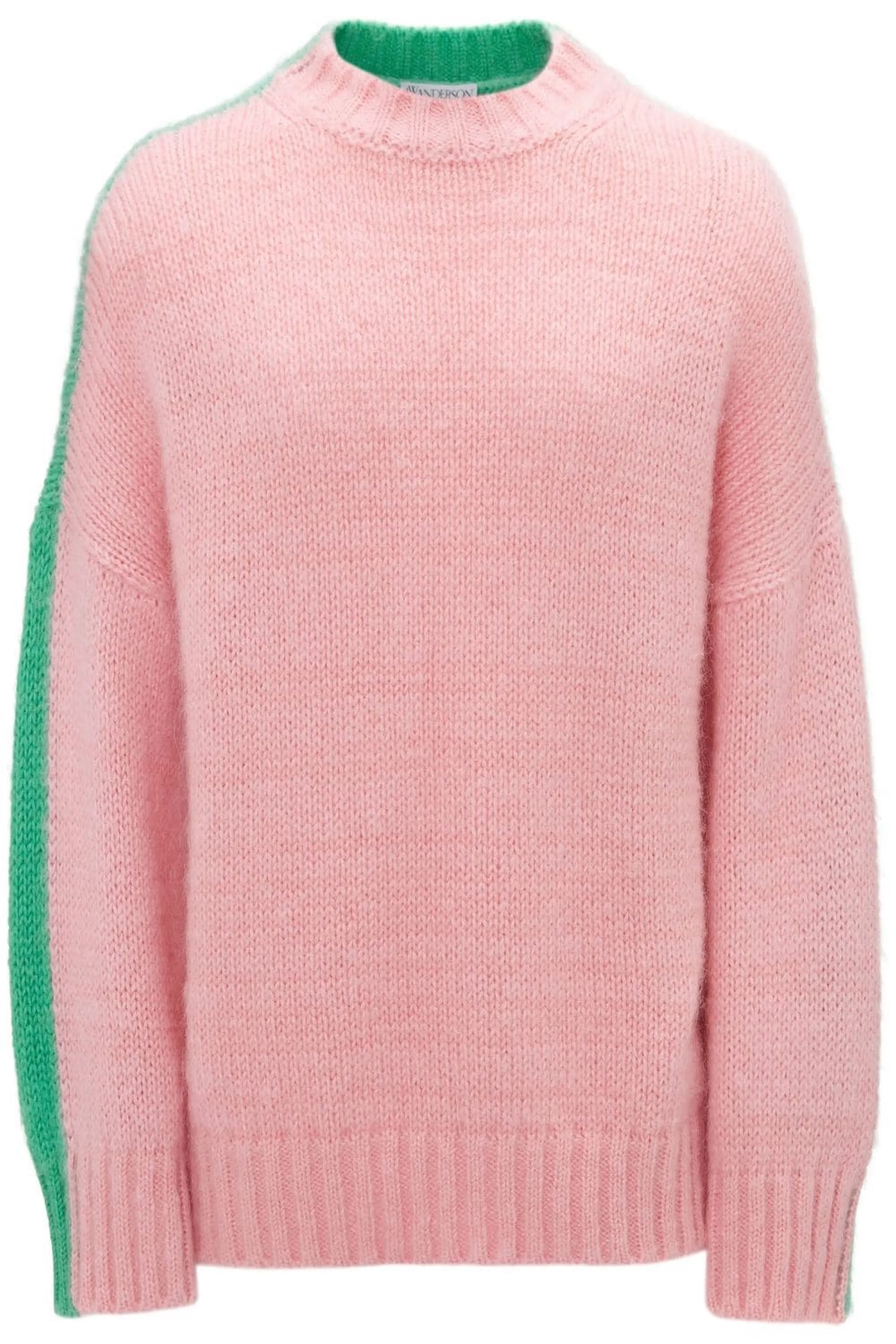 Jw Anderson Colour Block Crewneck Jumper Pink Mint