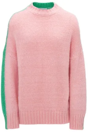 Jw Anderson Colour Block Crewneck Jumper Pink Mint