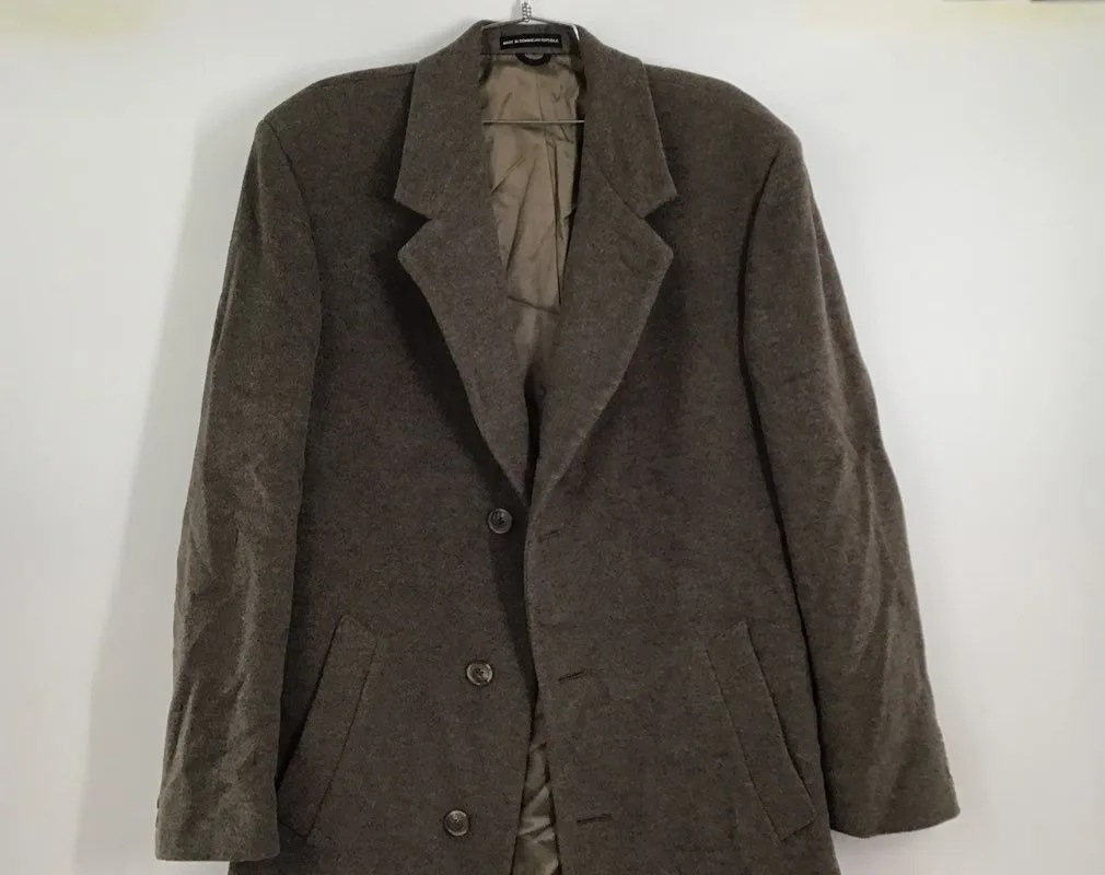 Lauren Ralph Lauren Men's Brown Notch Lapel 3-Button Single-Breasted Overcoat