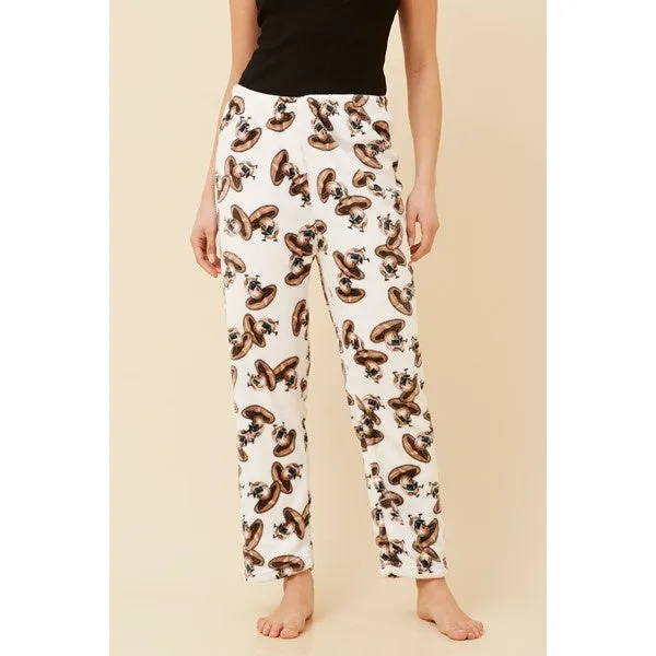 LEE MUSHROOM PRINT PLUSH PYJAMA PANTS