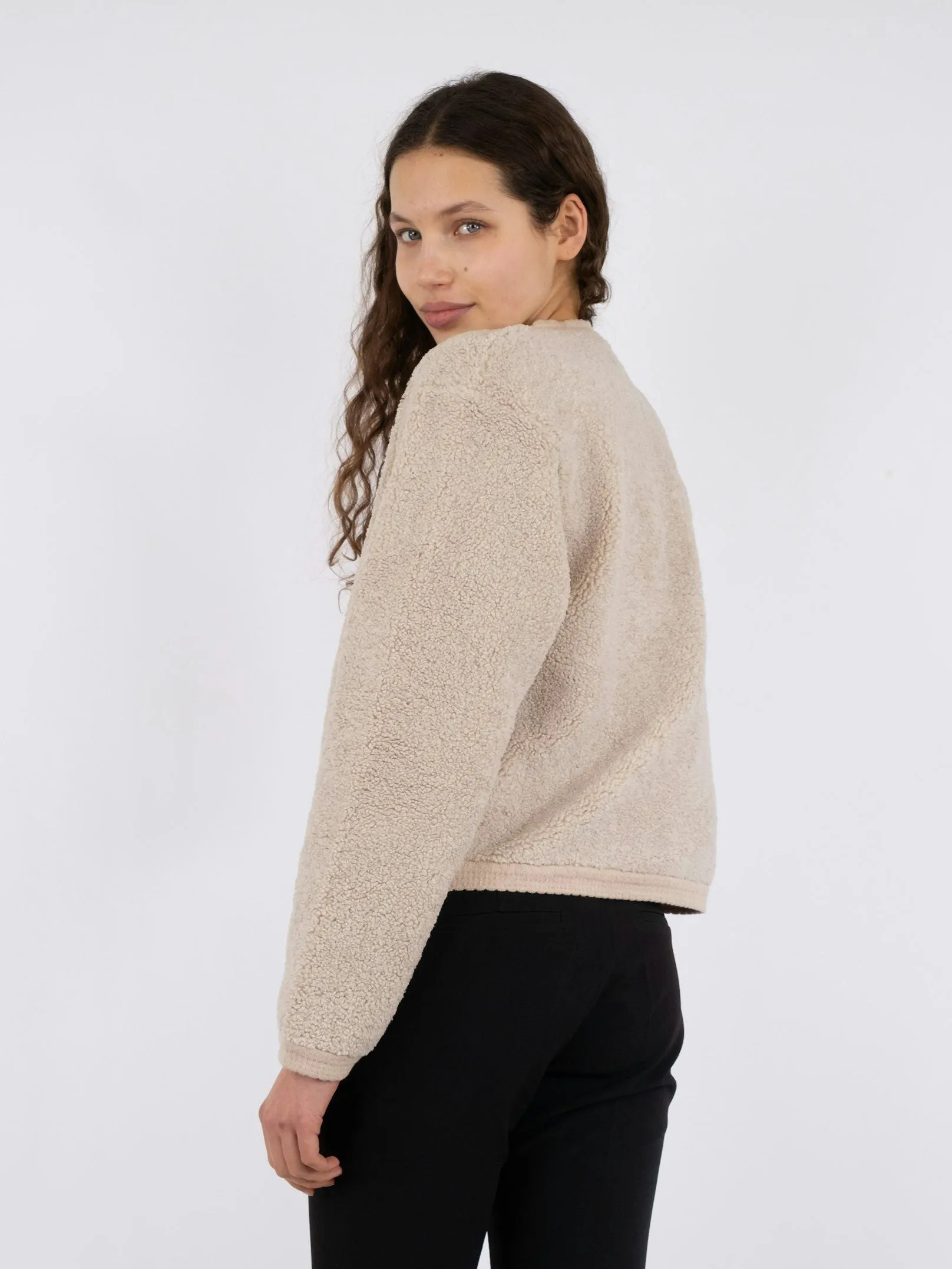 Limo Fluffy Knit Cardigan - Sand