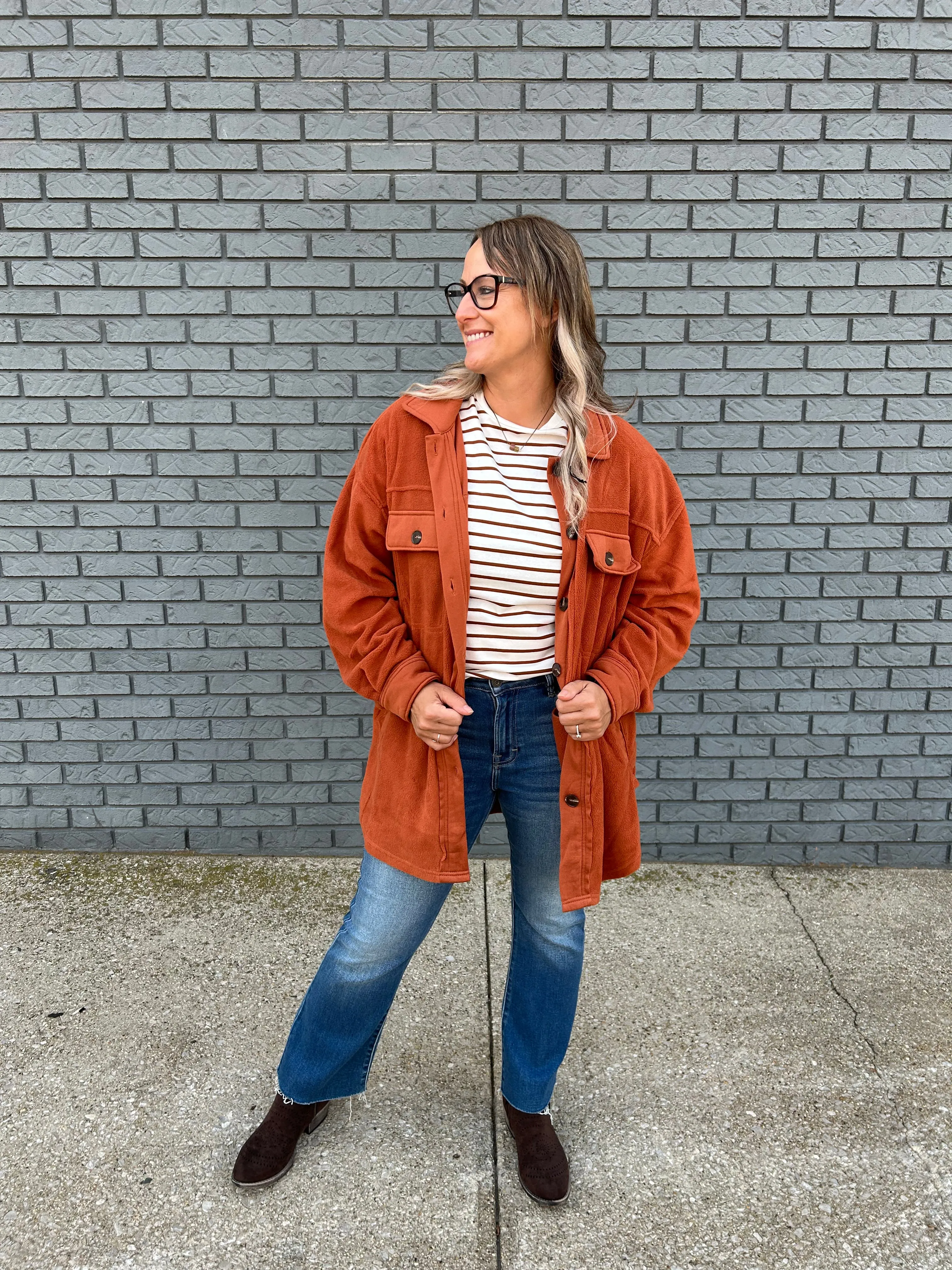Loose Fit Fleece Shacket