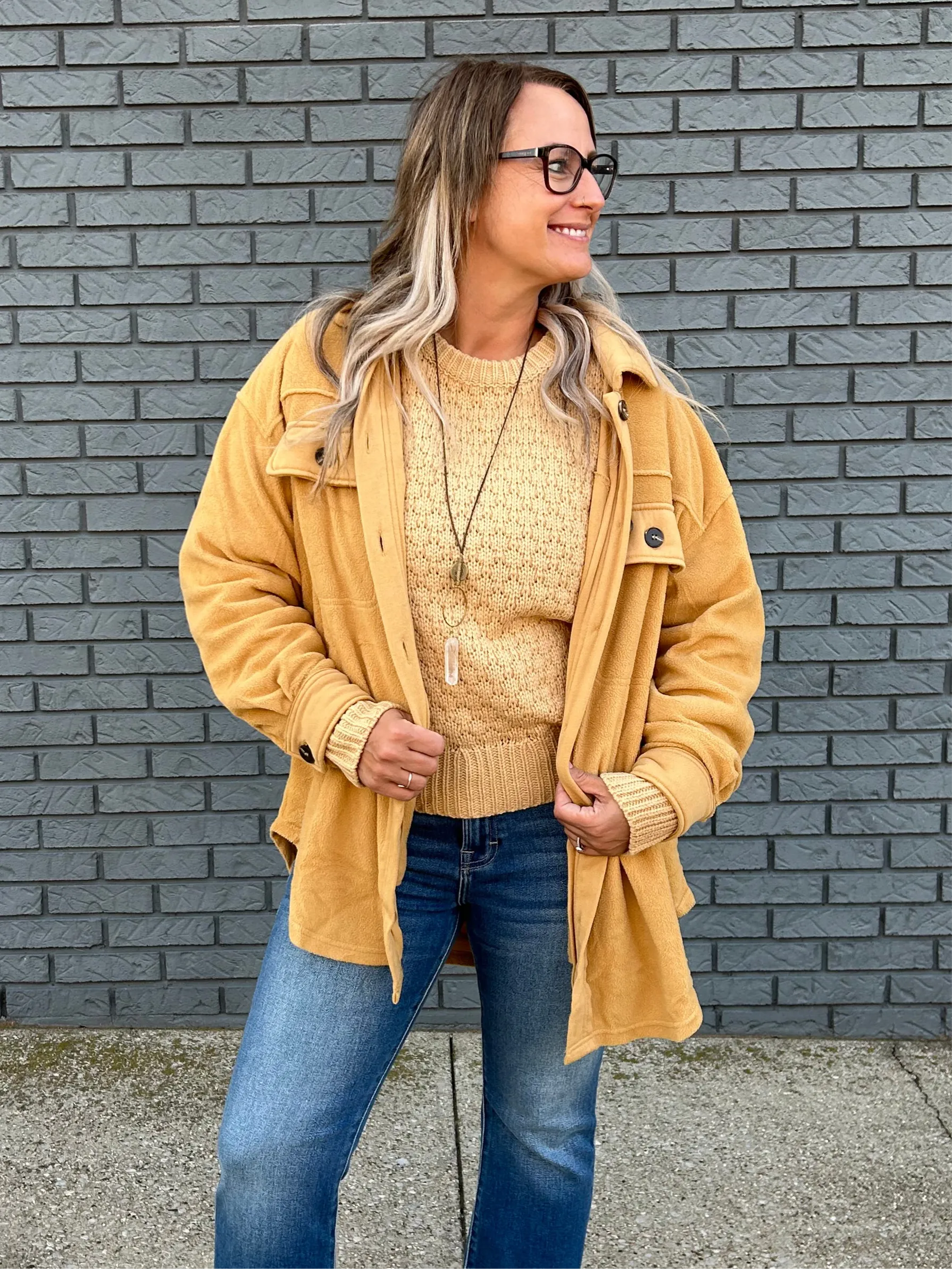 Loose Fit Fleece Shacket