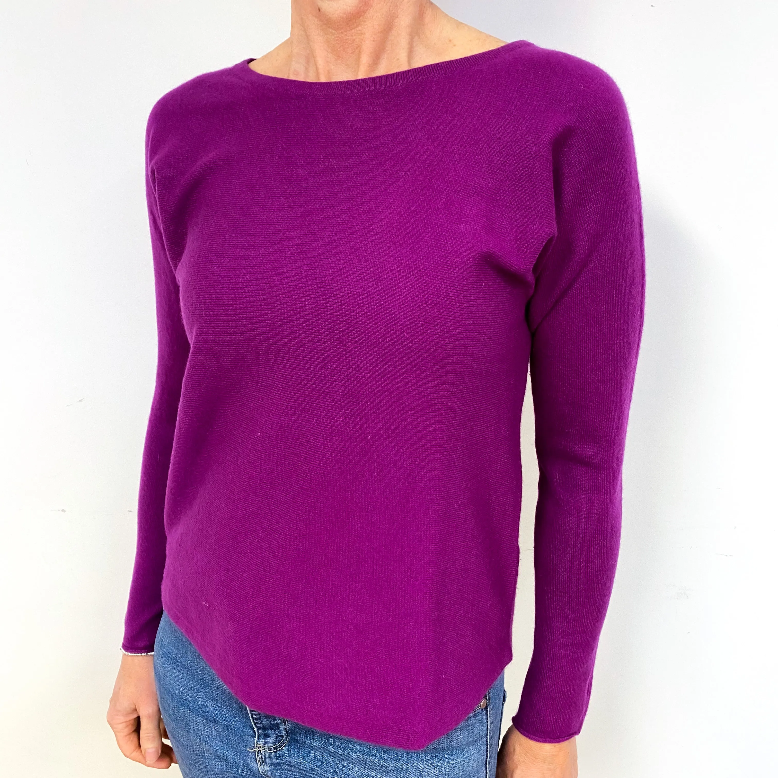 Magenta Cashmere Crew Neck Jumper Medium