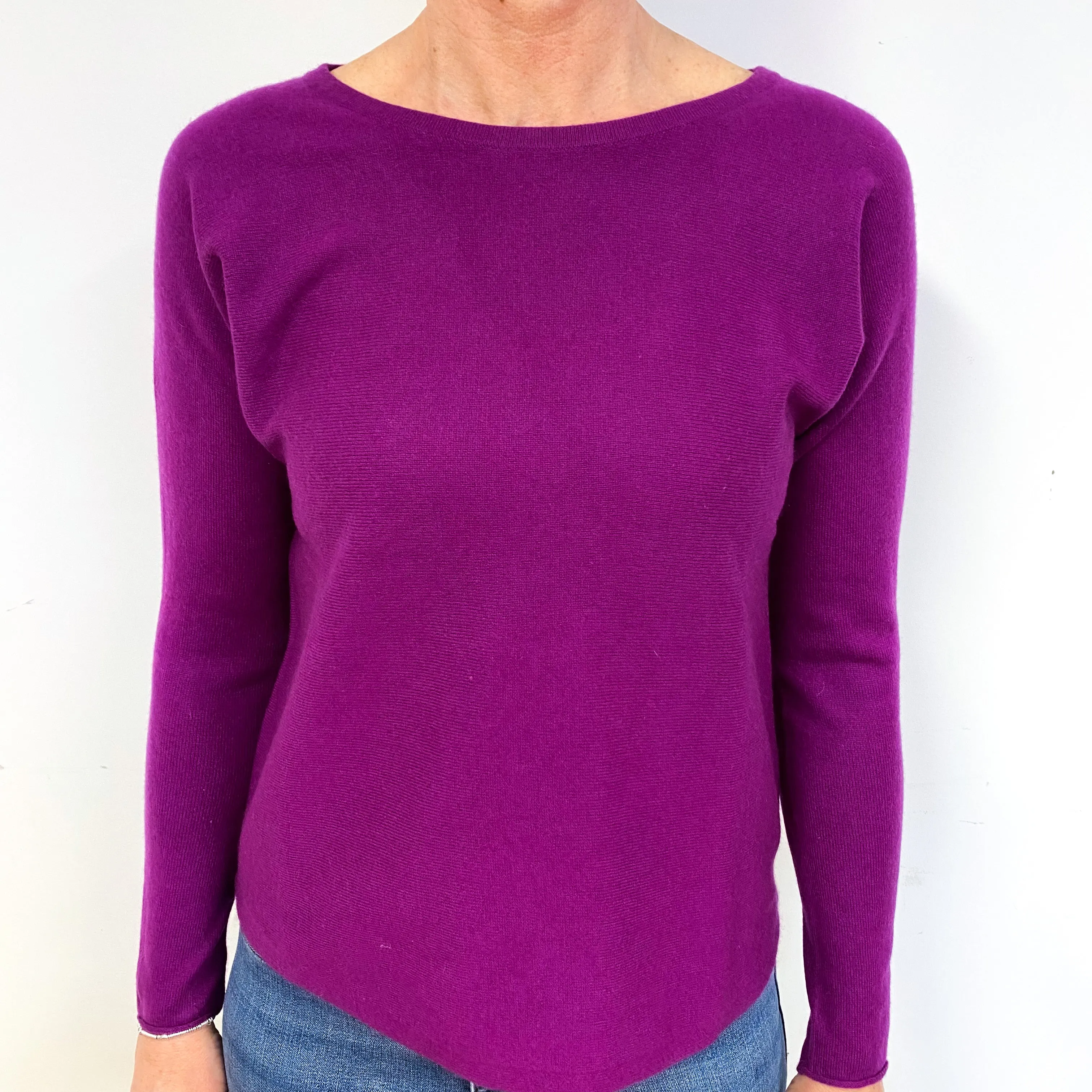 Magenta Cashmere Crew Neck Jumper Medium