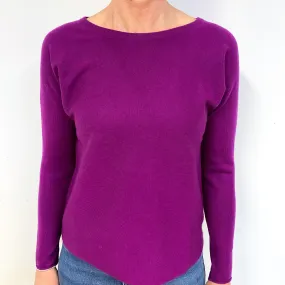 Magenta Cashmere Crew Neck Jumper Medium