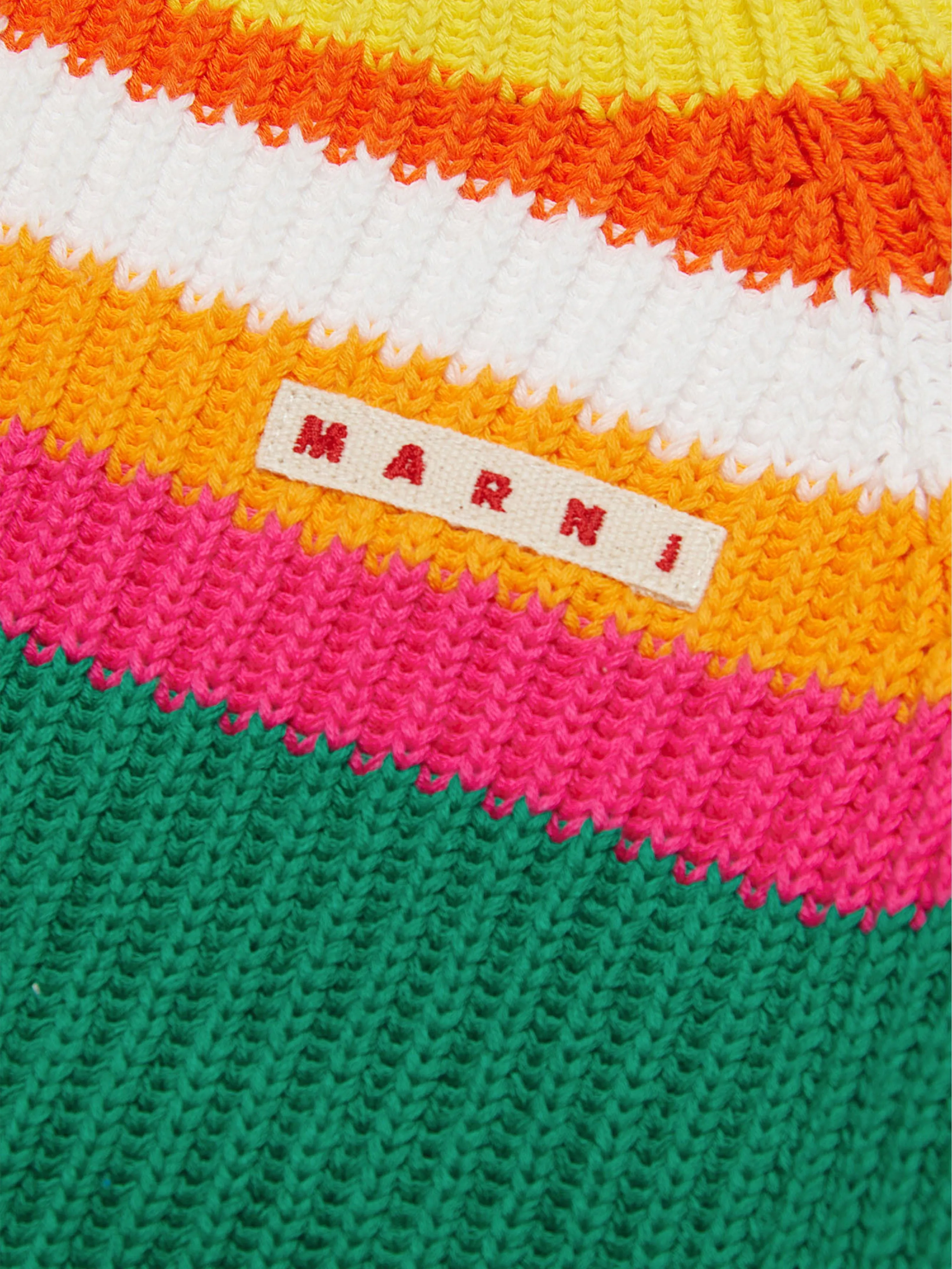 MARNI Girls Striped Knitted Jumper in Orange