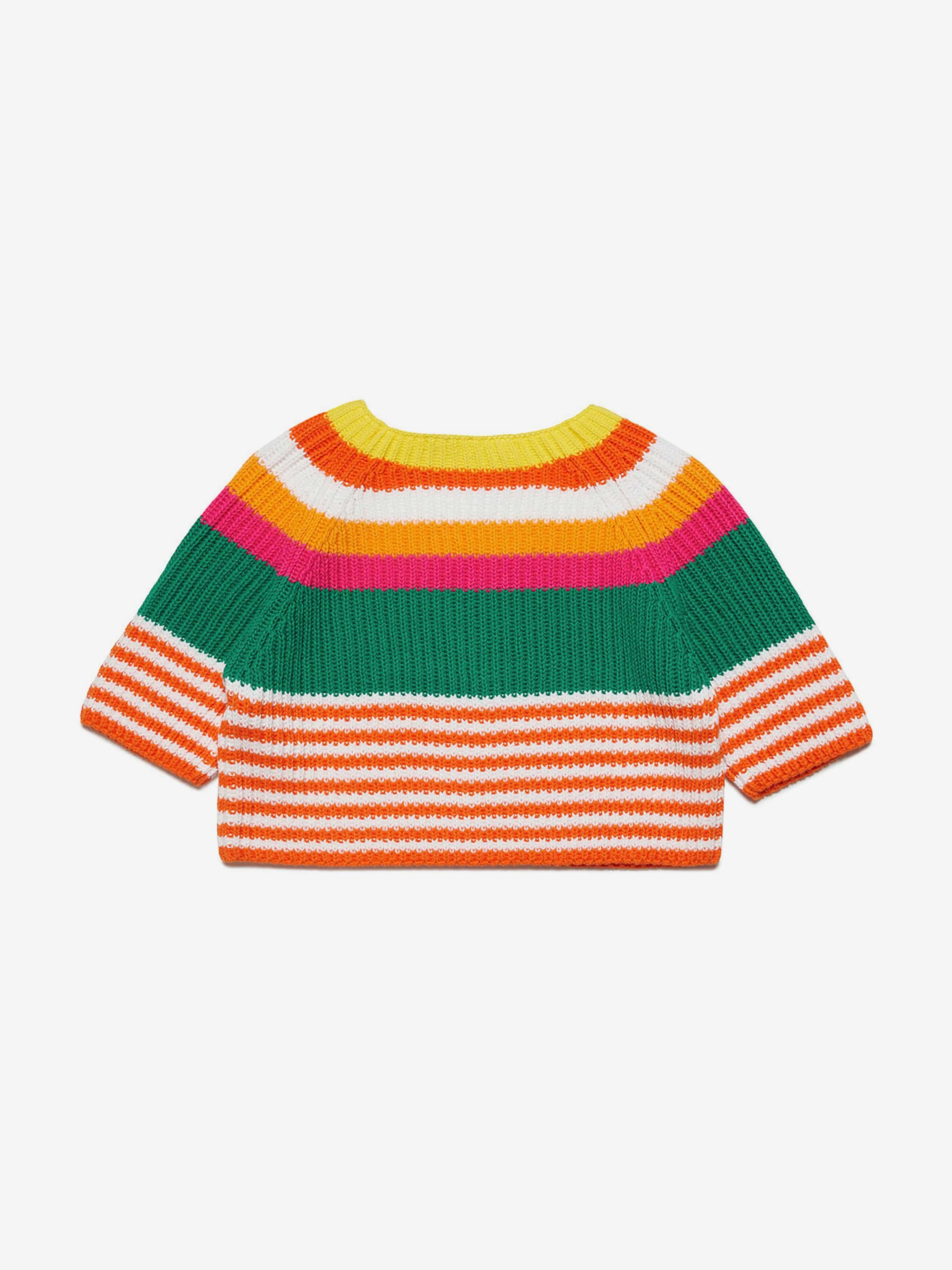 MARNI Girls Striped Knitted Jumper in Orange