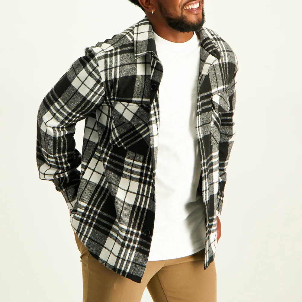 Mens Black and White Shacket