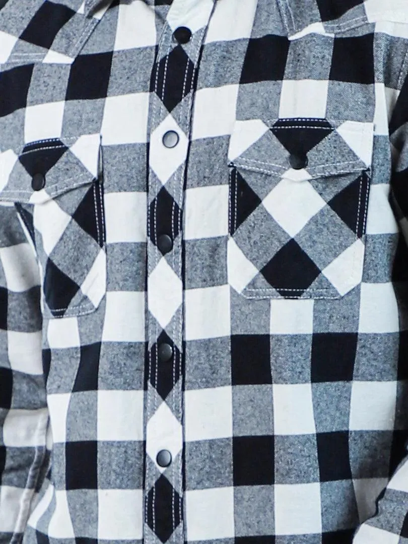 Men's Flannel Window Plate Casual Full Sleeve Shirt