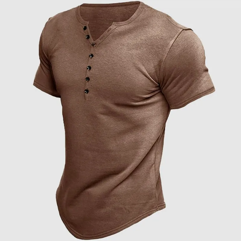 Men's Henley T-Shirt - Breathable & Comfortable
