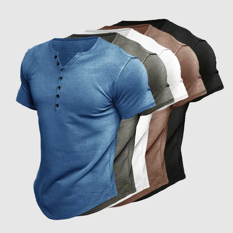 Men's Henley T-Shirt - Breathable & Comfortable