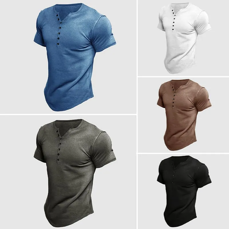 Men's Henley T-Shirt - Breathable & Comfortable