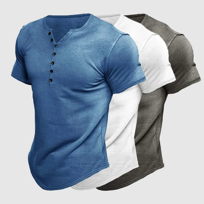 Men's Henley T-Shirt - Breathable & Comfortable