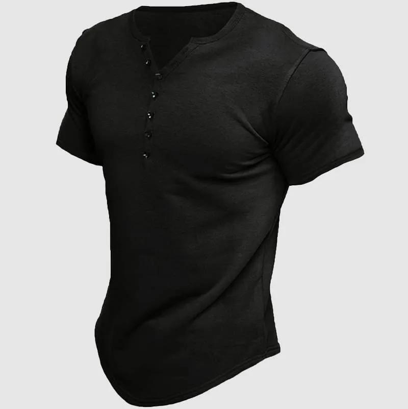 Men's Henley T-Shirt - Breathable & Comfortable